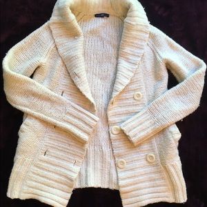 GAP Lambswool Double-Breasted Cardigan w/ Pockets